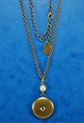 Halskette mit Medaillon gold ca. 41 - 48 cm