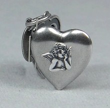 Herz Medaillon Engel silber