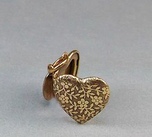 Herz Medaillon Vergissmeinnicht gold