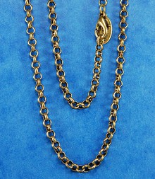 Halskette in gold, Länge ca. 90 cm