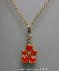 Pilgrim Charms Anhänger Urban Jungle als Blüte in orange,rot/gold