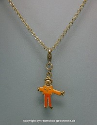 Pilgrim Charms Anhänger Happy Faces als Junge in orange/gold