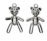 Pilgrim Charms Earrings Teddy in kristall/silber