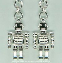 Pilgrim Charms PLUS Earrings Roboter 925 Silber
