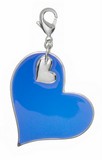 Pilgrim Mega Charms Anhänger Herz auf Herz in blau/silber